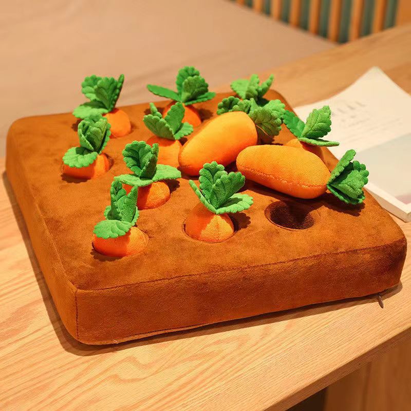 Dog Carrot Plush Toy with Snuffle Mat