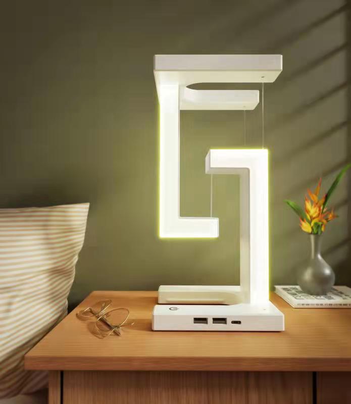 Creative Smartphone Wireless Charging Suspension Table Balance Floating Lamp