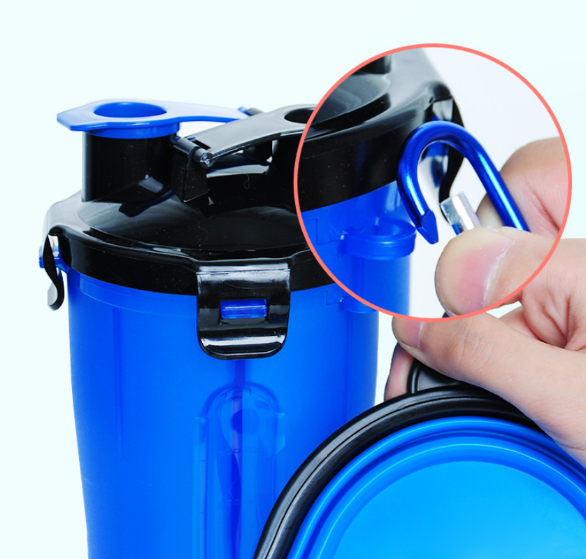 2 In 1 Pet Water Bottle Dispenser & Silicone Bowl