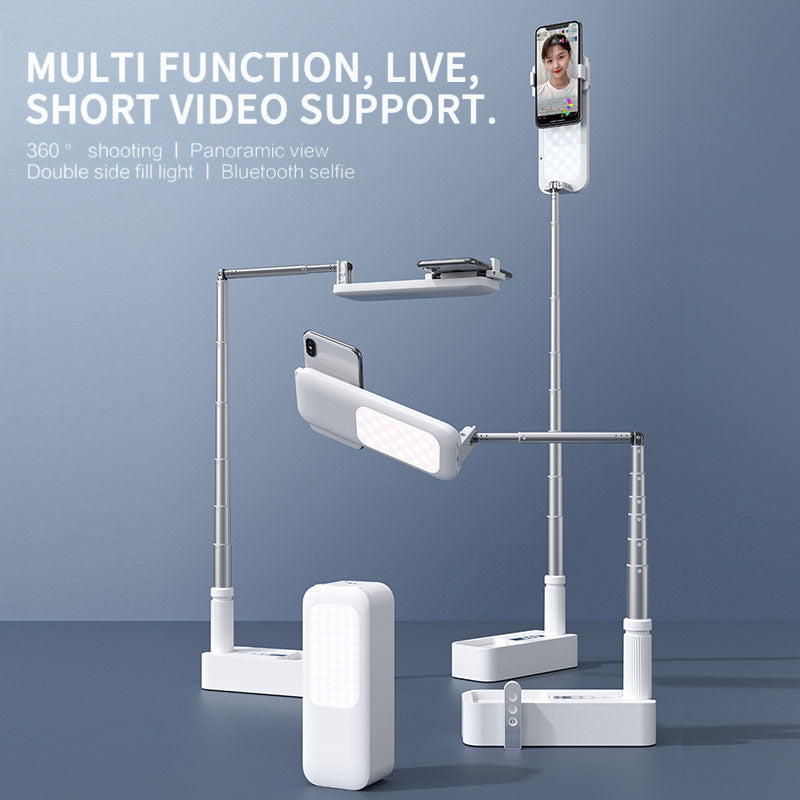 Portable/Foldable Mobile Phone Holder With Light & Bluetooth Remote Control