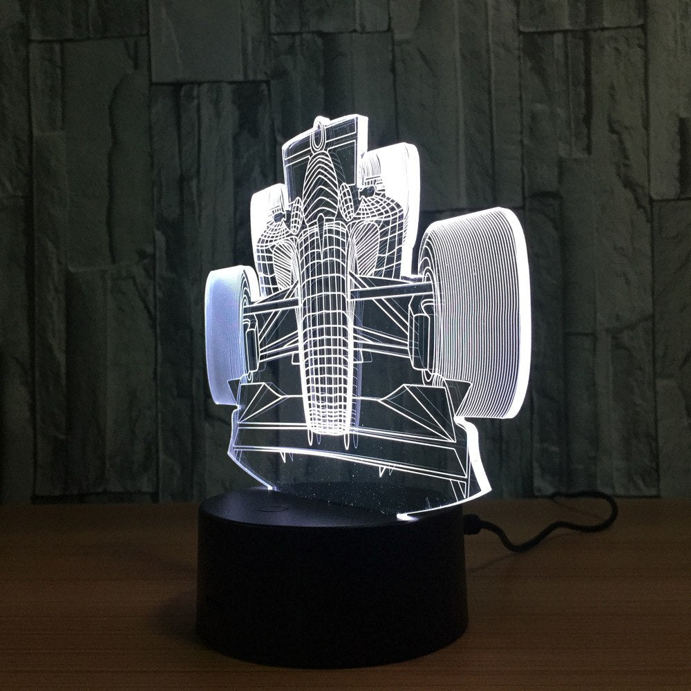 Colourful 3D Racing Car LED Light
