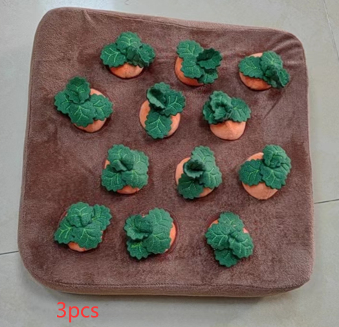 Dog Carrot Plush Toy with Snuffle Mat