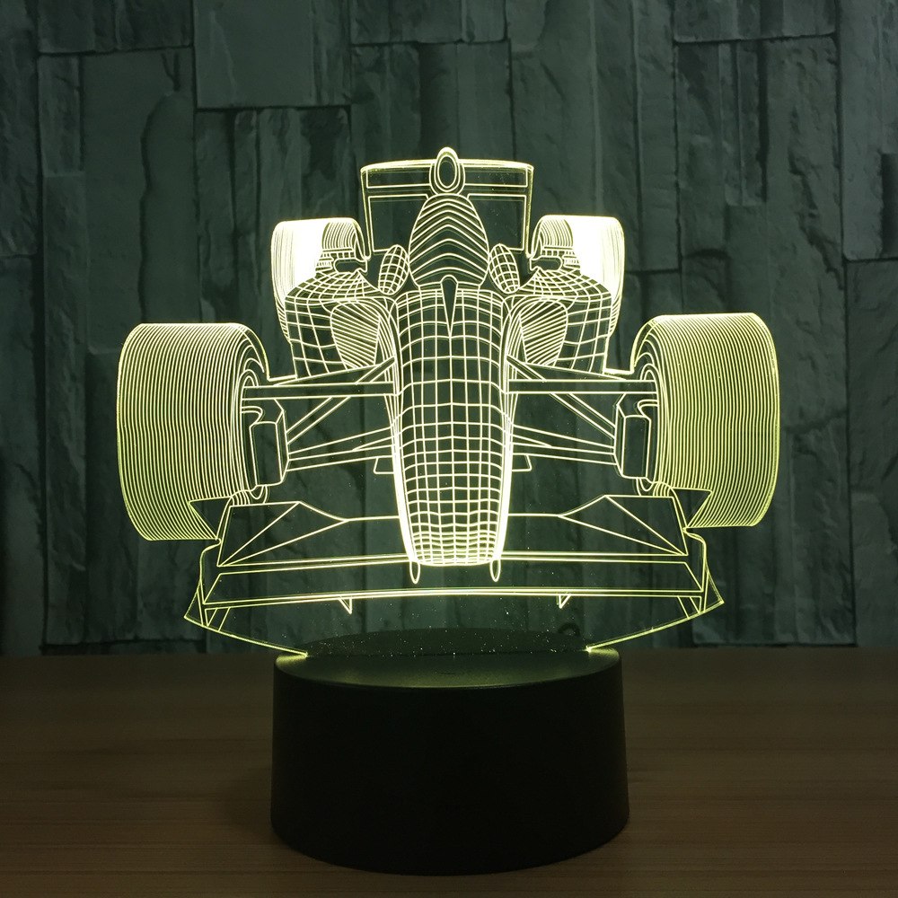 Colourful 3D Racing Car LED Light