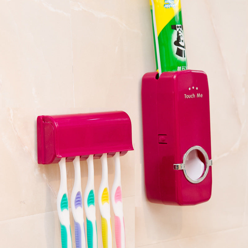 Toothpaste Dispenser With Toothbrush Holder