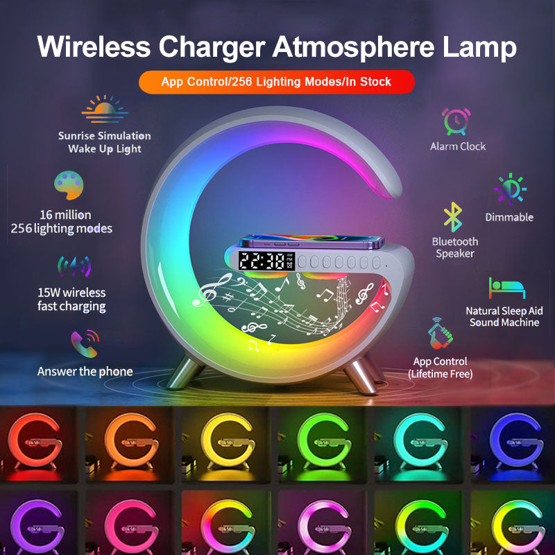 Intelligent Atmosphere Wireless Charger Bluetooth Speaker Lamp