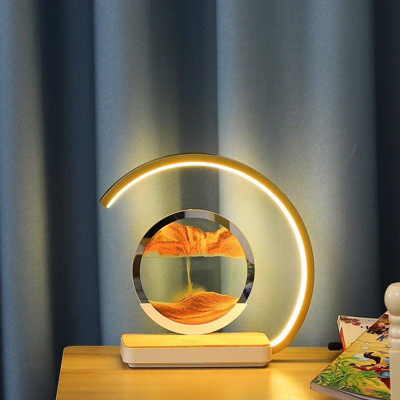 Creative Decompression Quicksand Painting Hourglass Pendant 3D Night LED Light