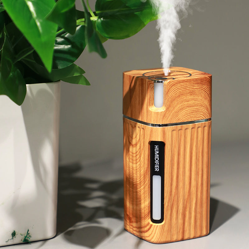 Electric Wood Grain Humidifier Aroma Essential Oil Diffuser