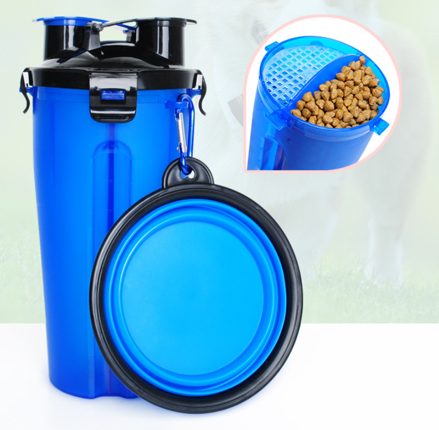 2 In 1 Pet Water Bottle Dispenser & Silicone Bowl