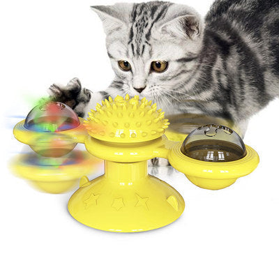 Multi-Function Cat Rotating Windmill Itch/ Scratching/ Teeth Shining Toy