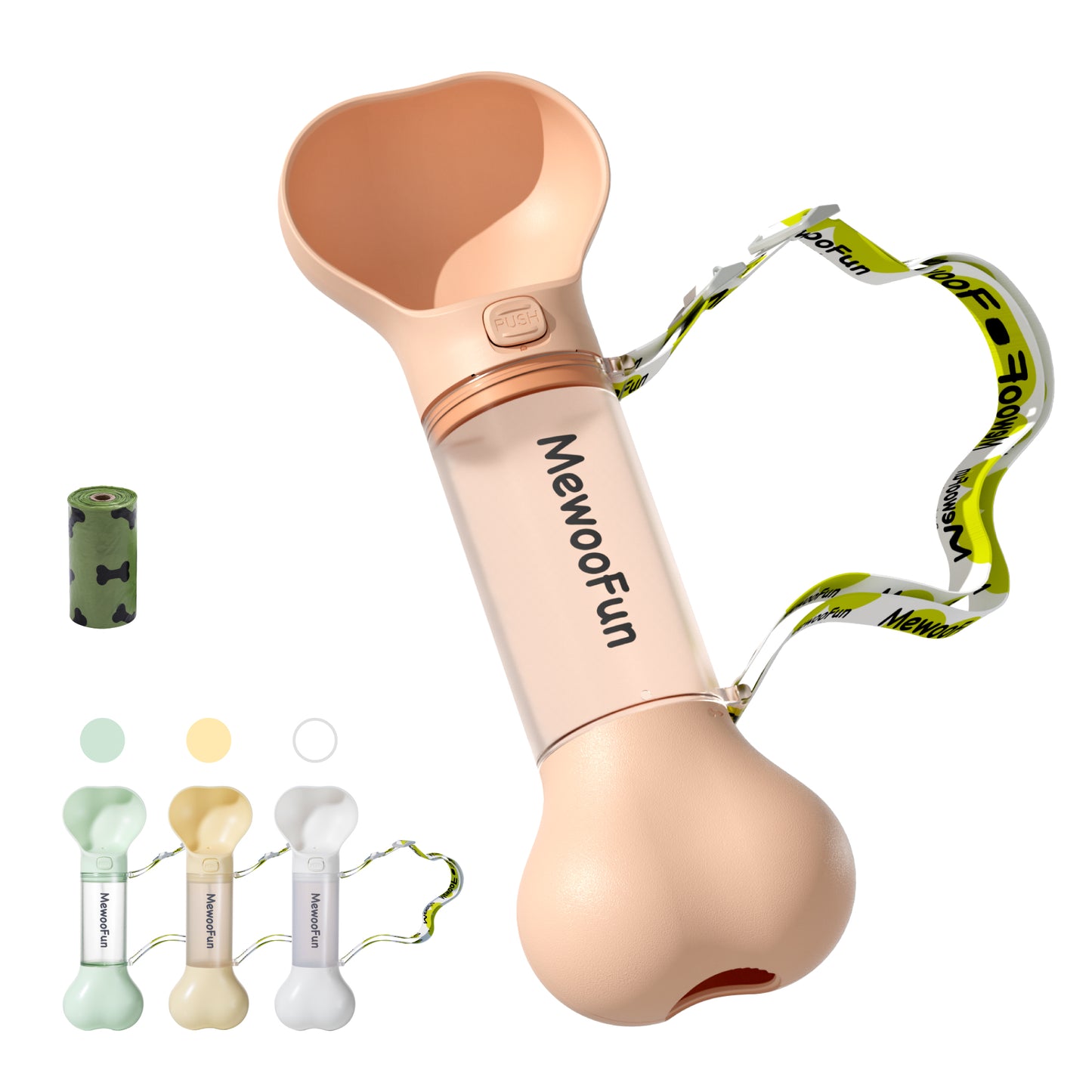 Pet Water Bottle/Feeder Bowl With Waste Bag Compartment