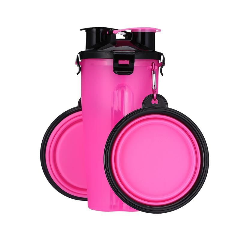 2 In 1 Pet Water Bottle Dispenser & Silicone Bowl