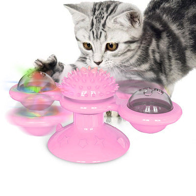 Multi-Function Cat Rotating Windmill Itch/ Scratching/ Teeth Shining Toy