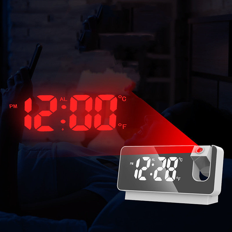 3D Projection Alarm Clock LED Mirror Clock Display With Snooze Function