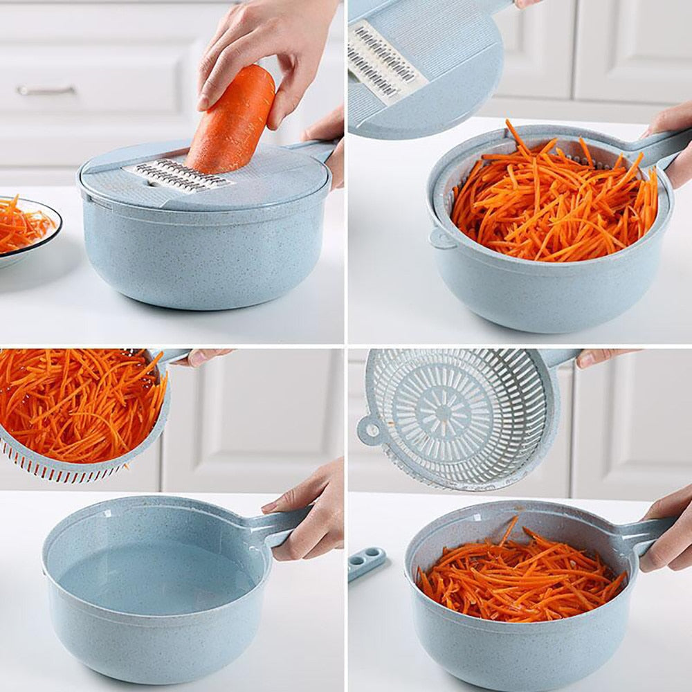 8 In 1 Vegetable Slicer/Peeler With Strainer Cutter