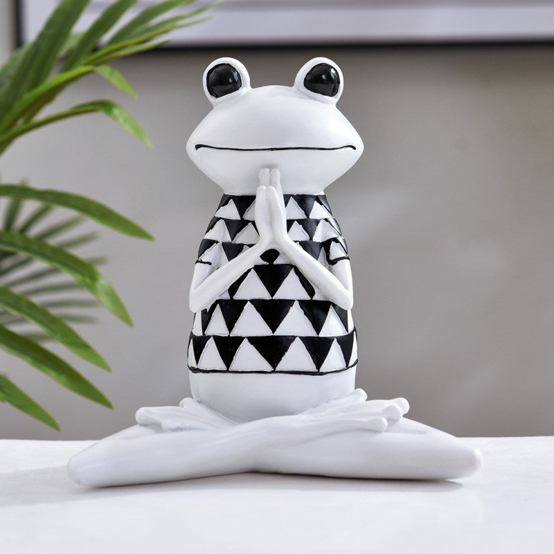 Yoga Frog Figurines Meditation Resin Statue