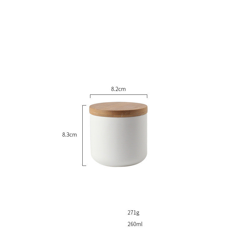 Ceramic Storage Jar With Wooden Lid