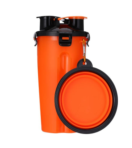 2 In 1 Pet Water Bottle Dispenser & Silicone Bowl