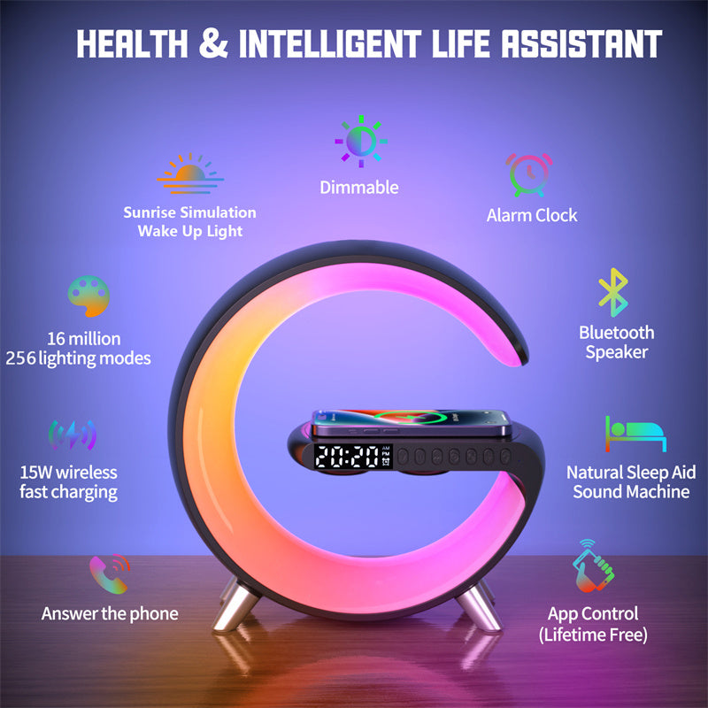 Intelligent Atmosphere Wireless Charger Bluetooth Speaker Lamp