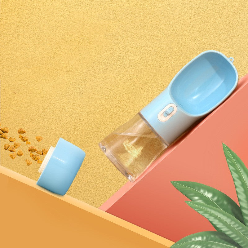 Pet Water Bottle With Feeder Bowl