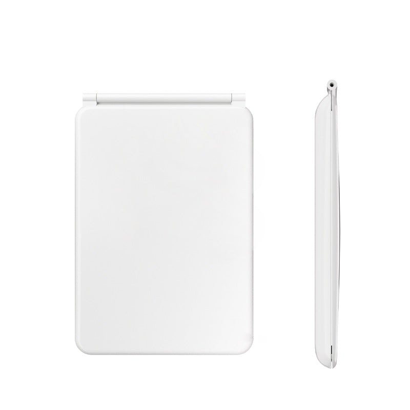 Rechargeable Clamshell Flat Foldable Mirror With Light