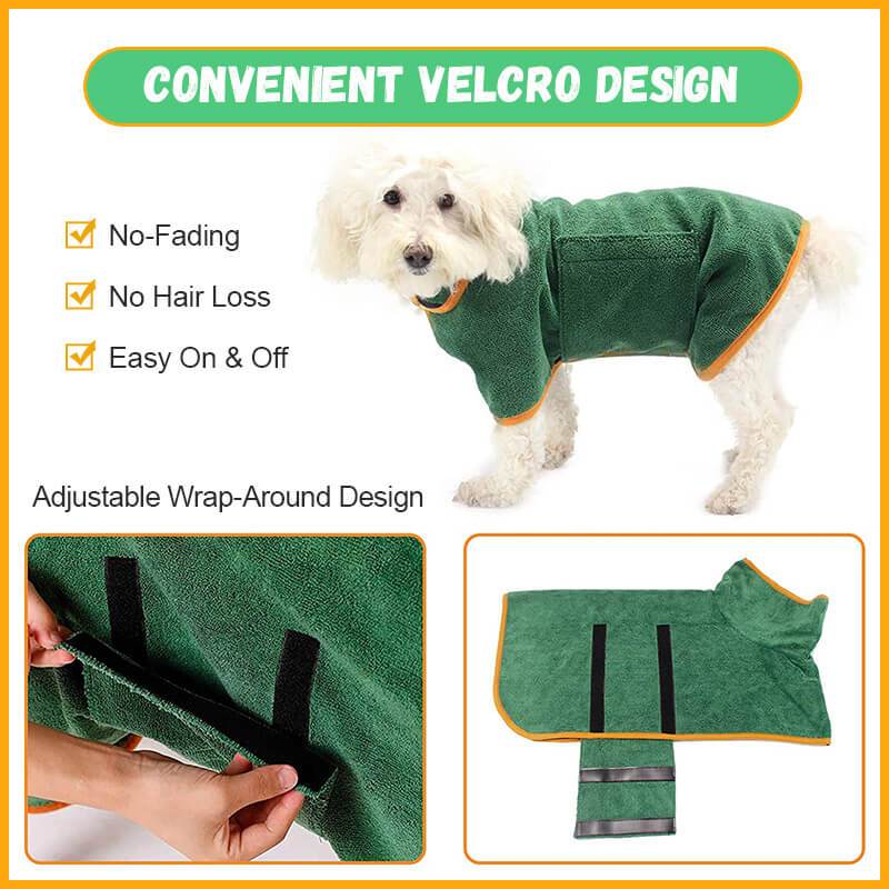 Absorbent Pet Bathrobe With Waist Wrapped Microfiber
