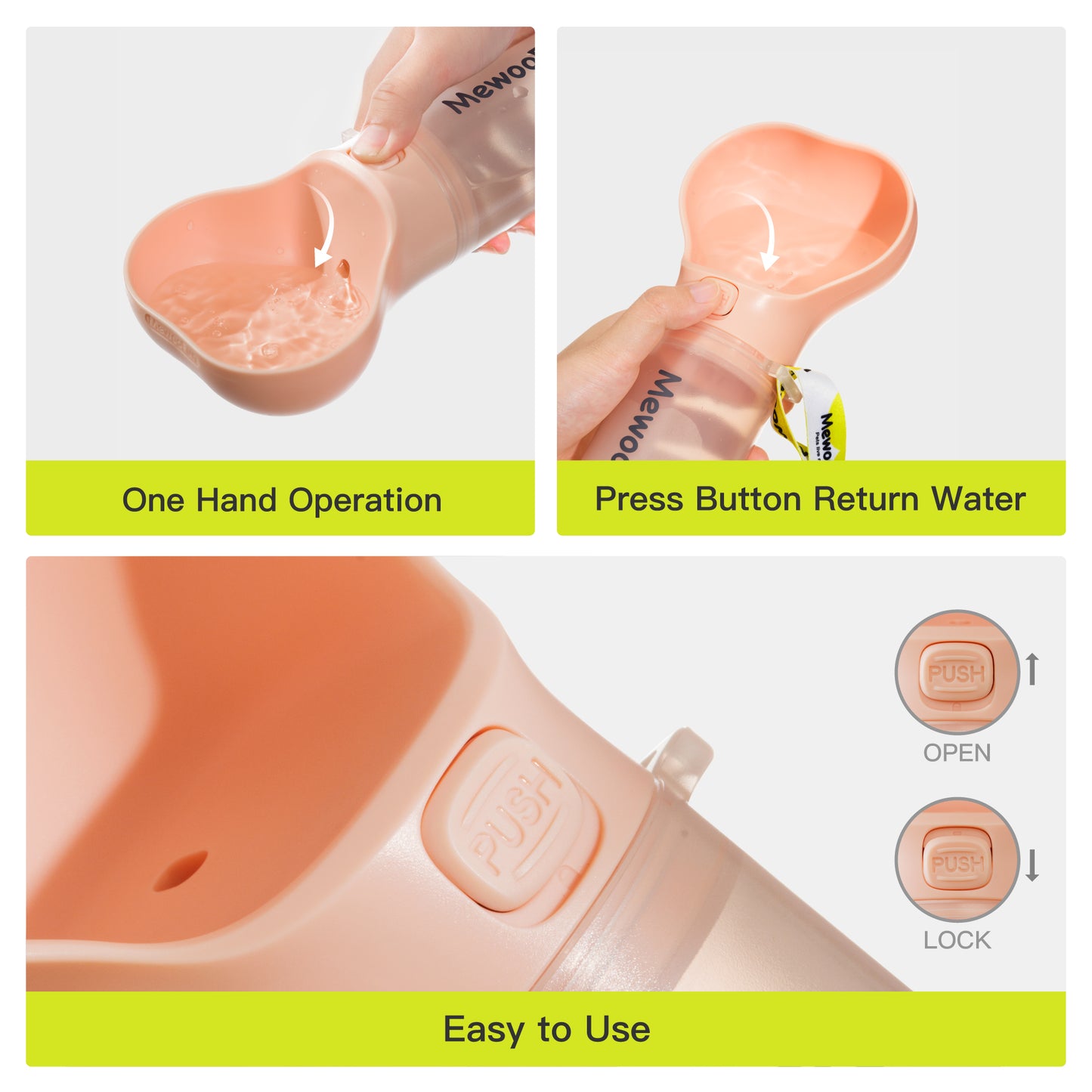 Pet Water Bottle/Feeder Bowl With Waste Bag Compartment
