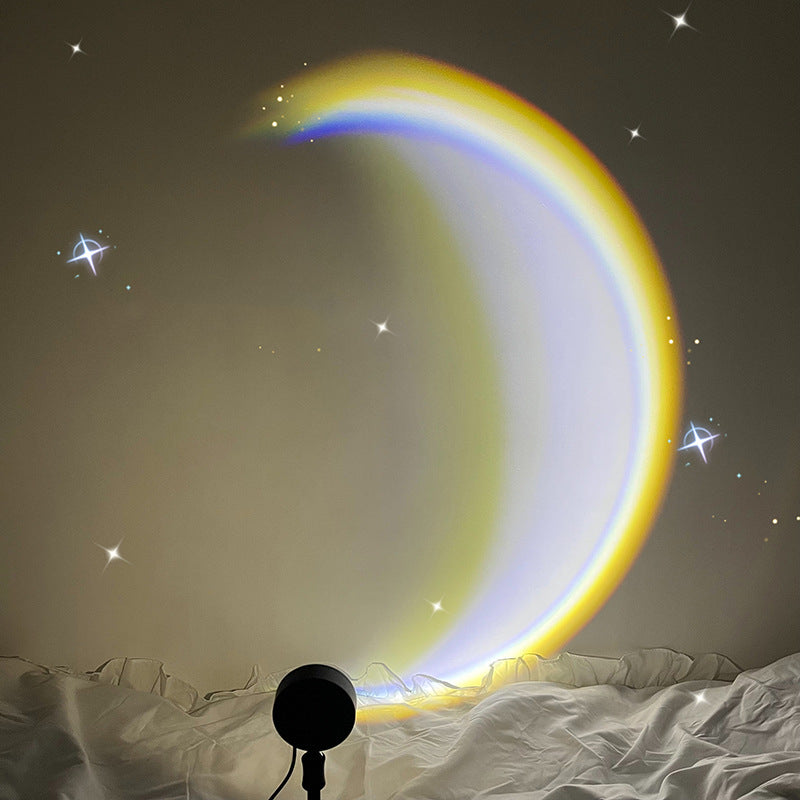 USB LED Neon Moon Photography Wall Lamp Projector