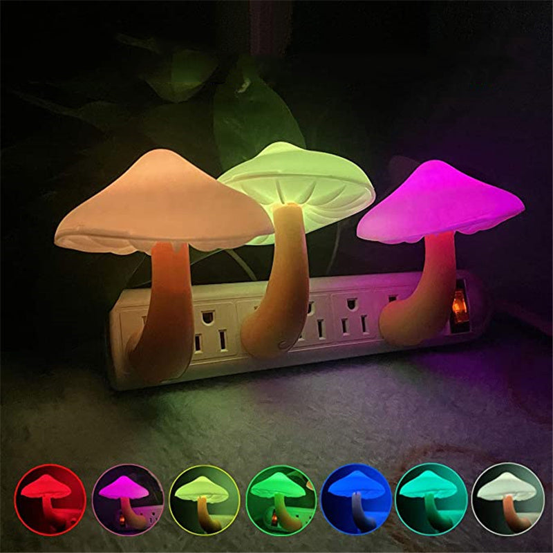 LED Wall Socket Mushroom Night Light
