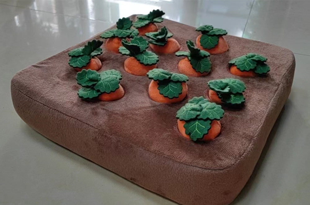 Dog Carrot Plush Toy with Snuffle Mat