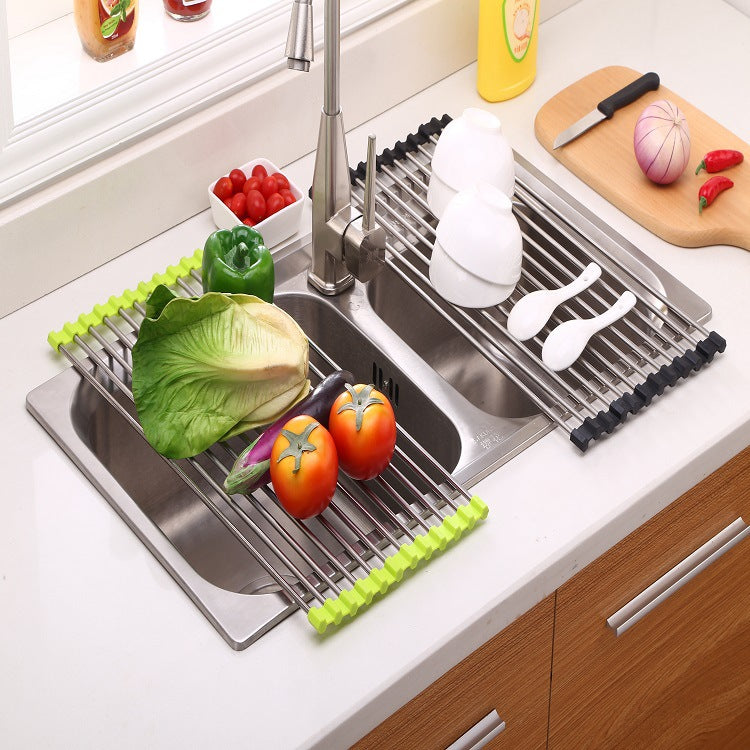 Stainless Steel Folding Kitchen Drain Sink Rack