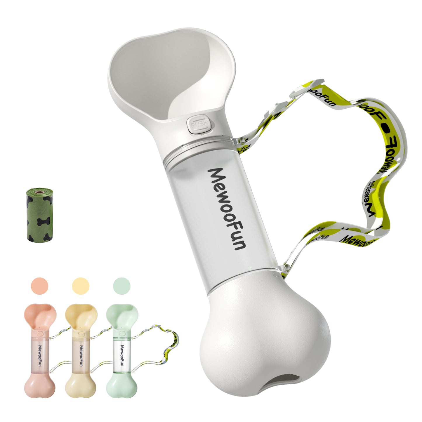 Pet Water Bottle/Feeder Bowl With Waste Bag Compartment