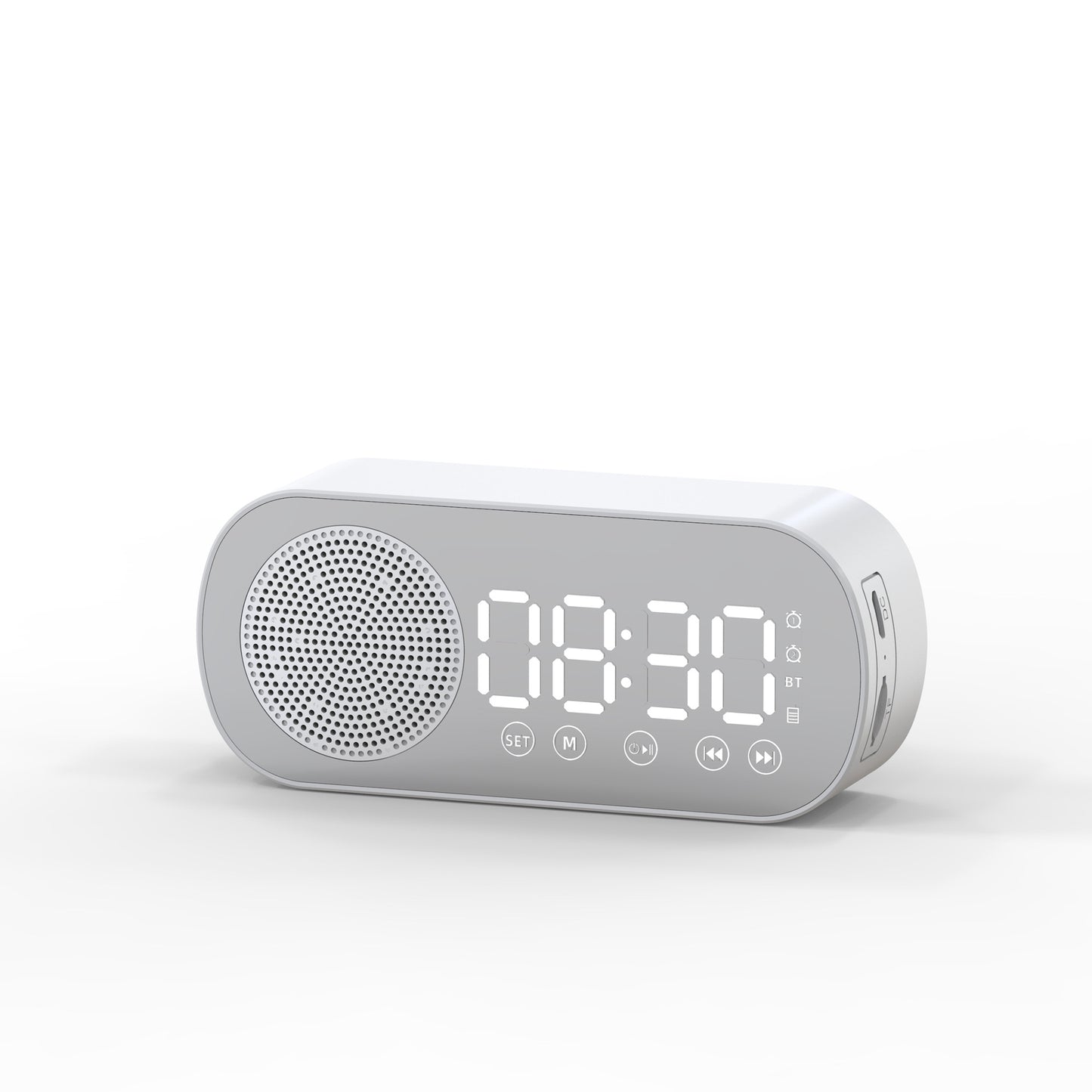 Multifunction Alarm Clocks Radio With Mirror LED Digital Clock