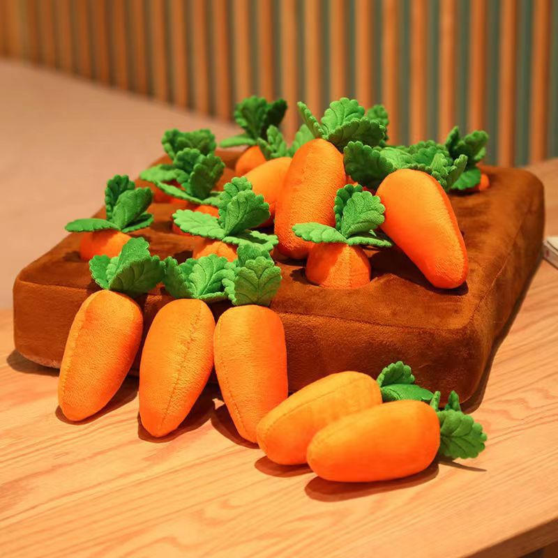 Dog Carrot Plush Toy with Snuffle Mat