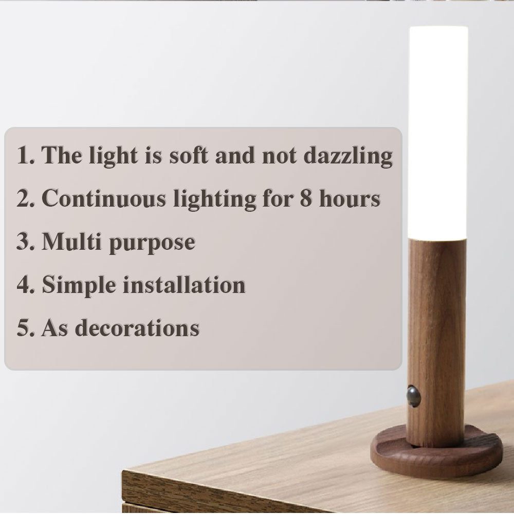 Wireless Auto LED USB Rechargeable Magnetic Wood Sensor Activated Night Light