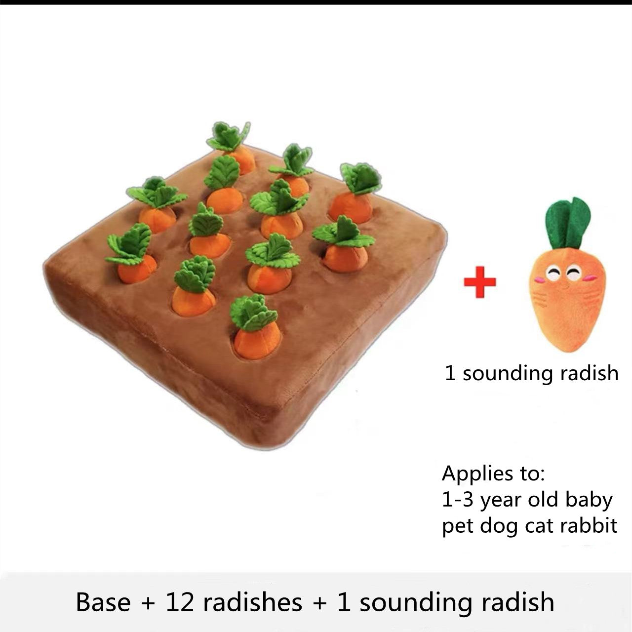 Dog Carrot Plush Toy with Snuffle Mat