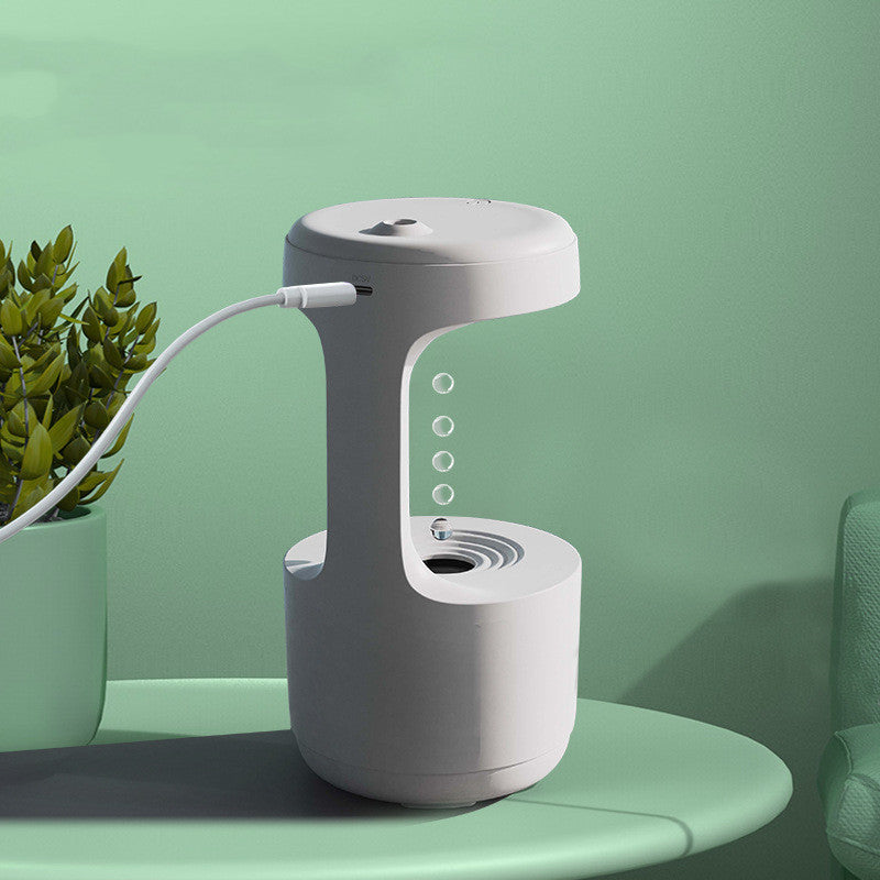 Bedroom Anti-Gravity Humidifier With Clock & Water Drop Backflow Aroma Diffuser