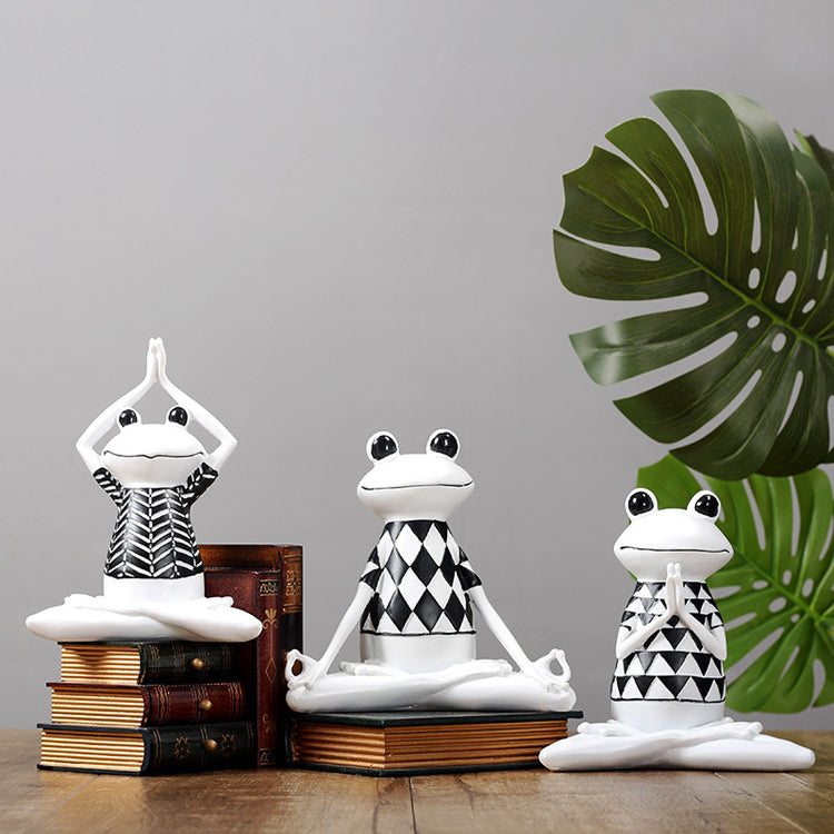 Yoga Frog Figurines Meditation Resin Statue