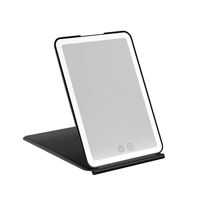 Rechargeable Clamshell Flat Foldable Mirror With Light