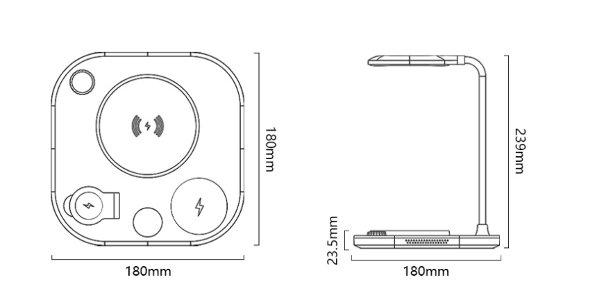 Three-in-one Wireless Magnetic Charger 15W Fast Charging Desk Lamp