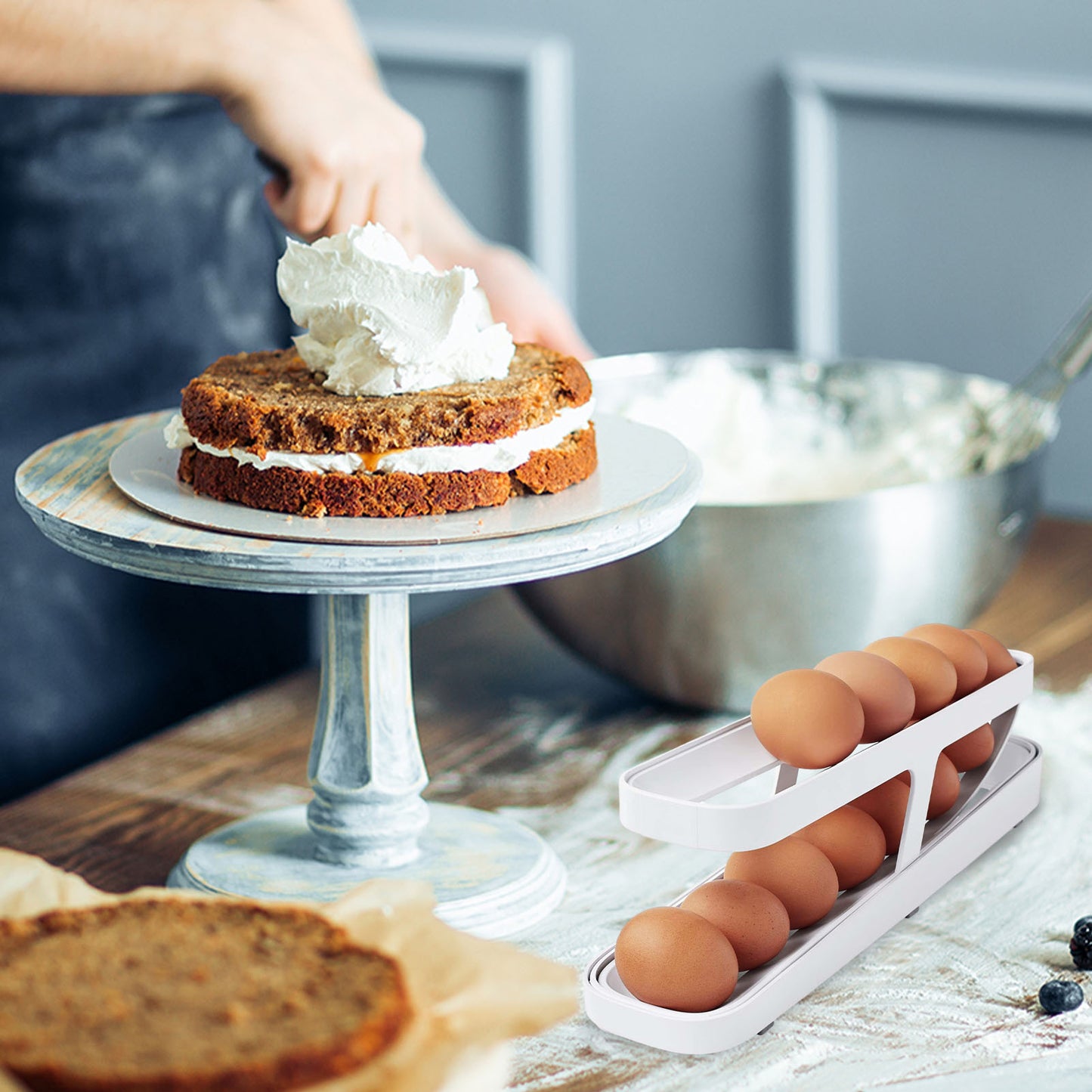Automatic Scrolling Egg Rack Holder