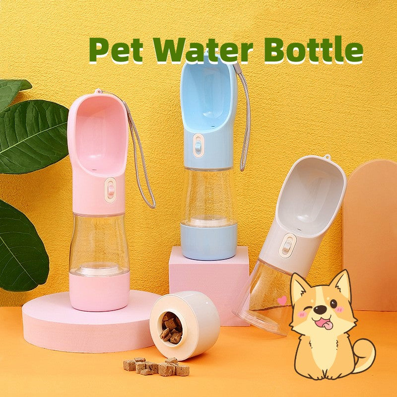 Pet Water Bottle With Feeder Bowl