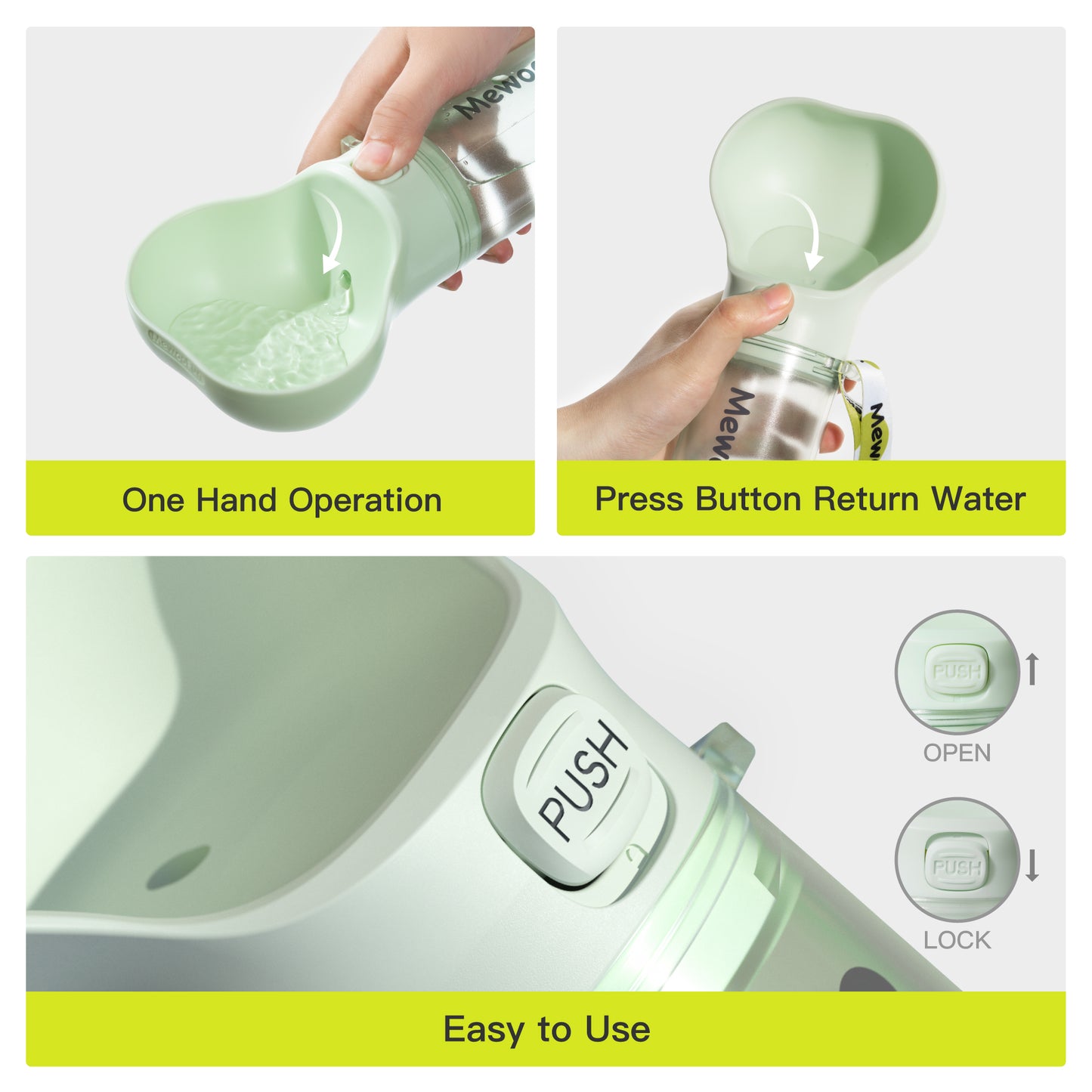 Pet Water Bottle/Feeder Bowl With Waste Bag Compartment