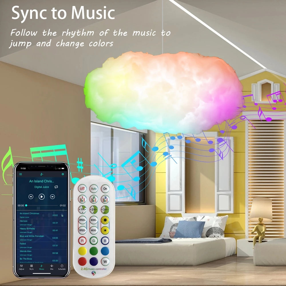 USB Ambient Cloud Light APP Control Music