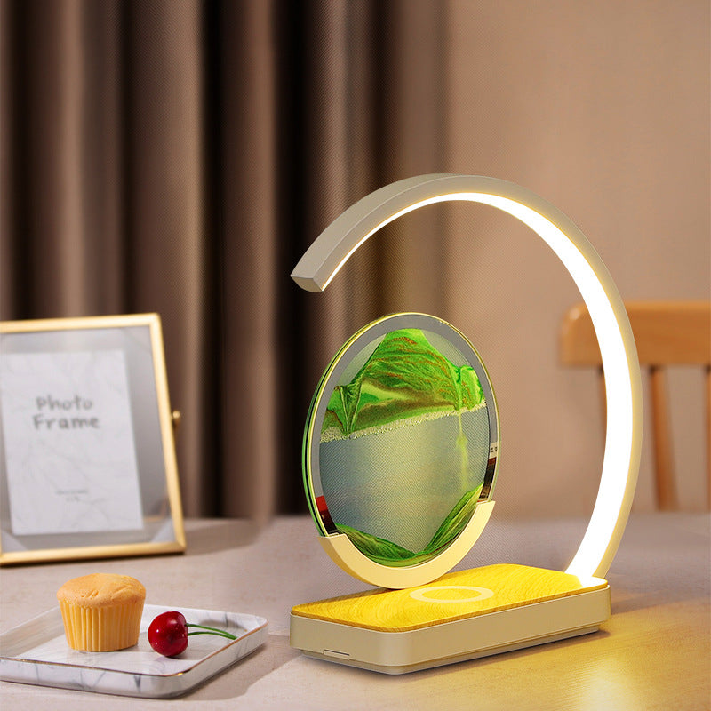 Creative Decompression Quicksand Painting Hourglass Pendant 3D Night LED Light