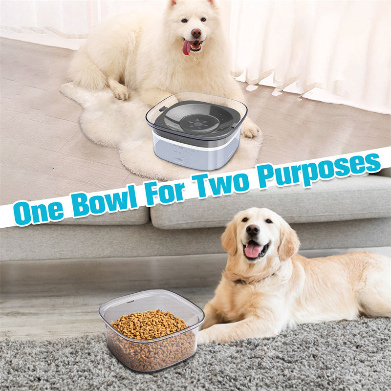 70oz Transparent Spill Proof Dog Water Bowl