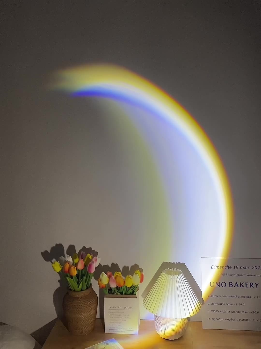 USB LED Neon Moon Photography Wall Lamp Projector