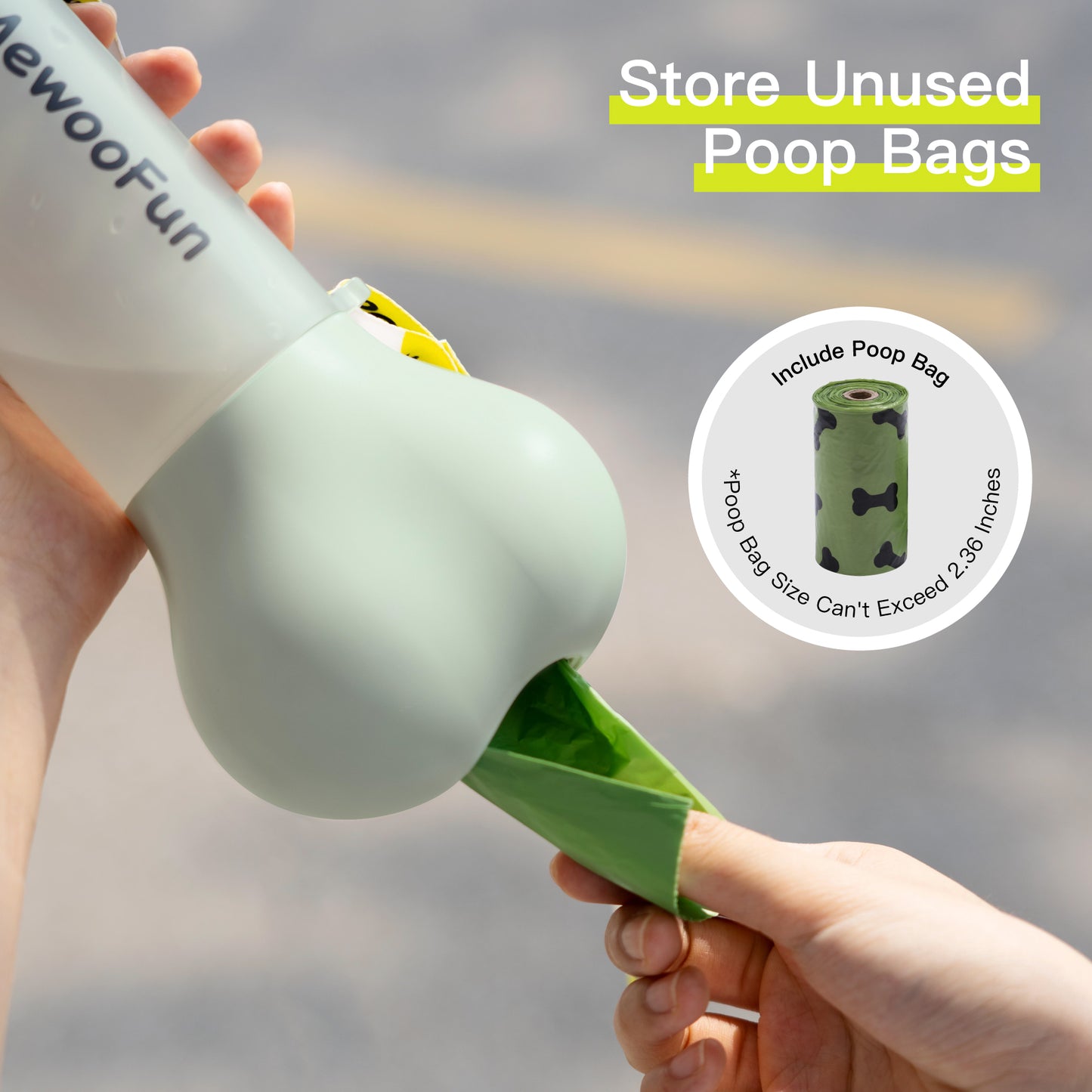 Pet Water Bottle/Feeder Bowl With Waste Bag Compartment