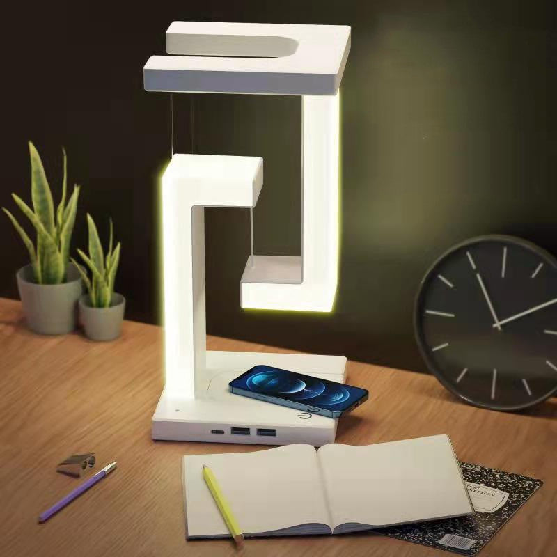 Creative Smartphone Wireless Charging Suspension Table Balance Floating Lamp
