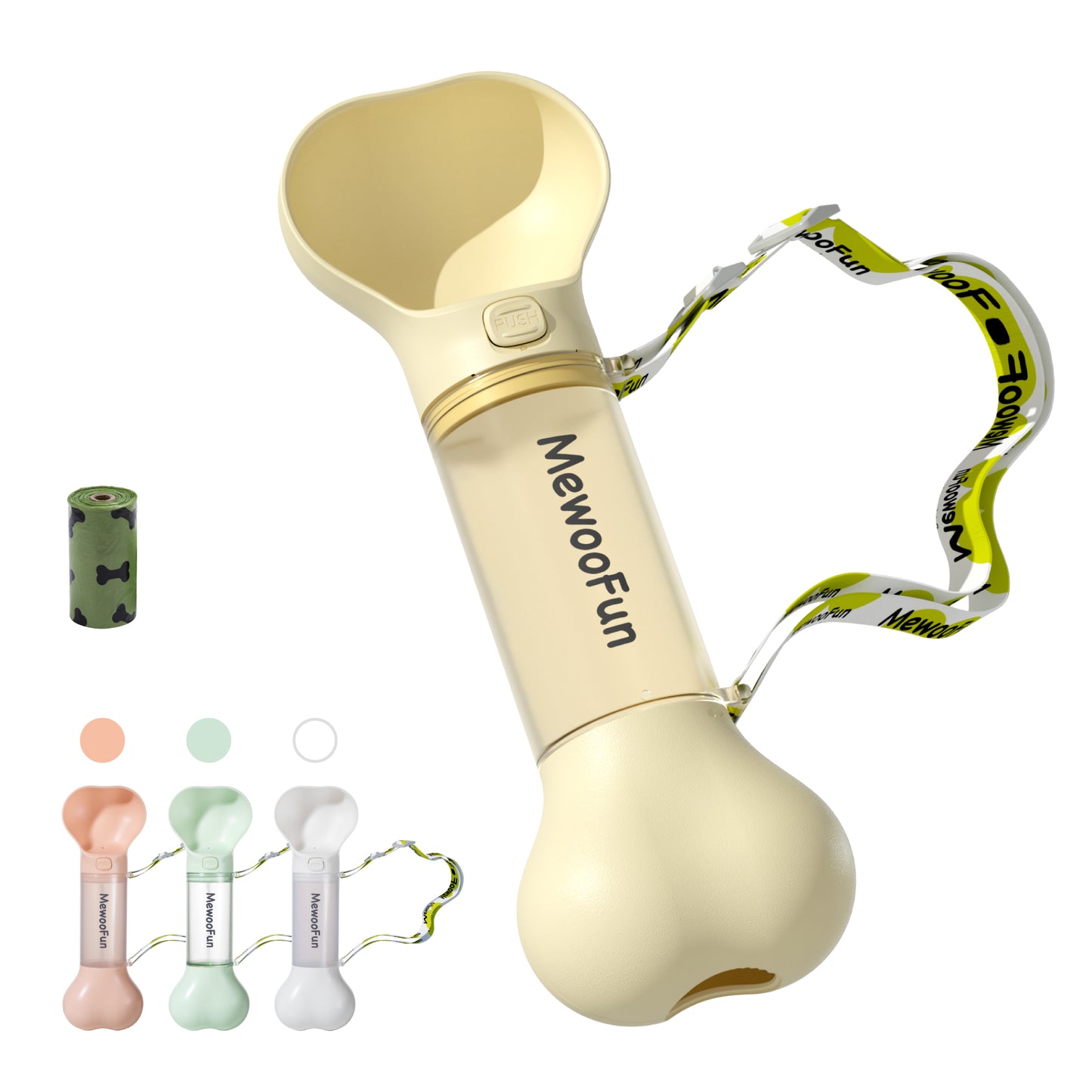 Pet Water Bottle/Feeder Bowl With Waste Bag Compartment