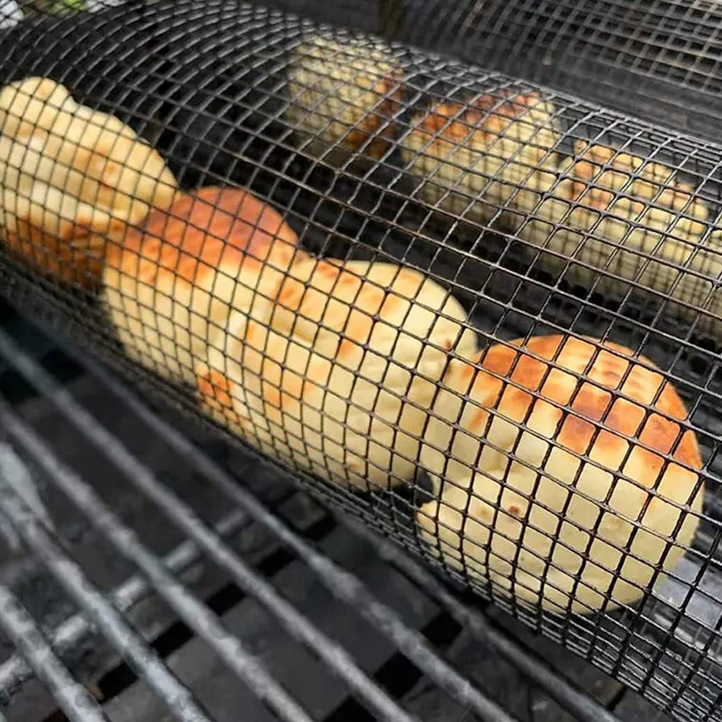 Rolling Grilling Metal BBQ Basket